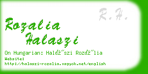 rozalia halaszi business card